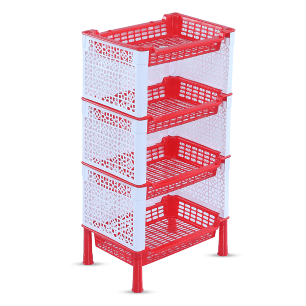 RFL Plastic Moushumi 4 Step Rack - White and Red - 891096