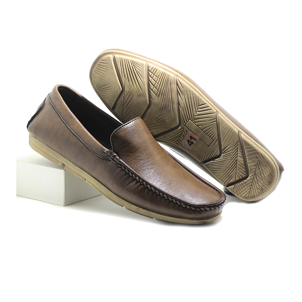 PU Leather Loafer Shoe For Men - Deep Brown - IN410