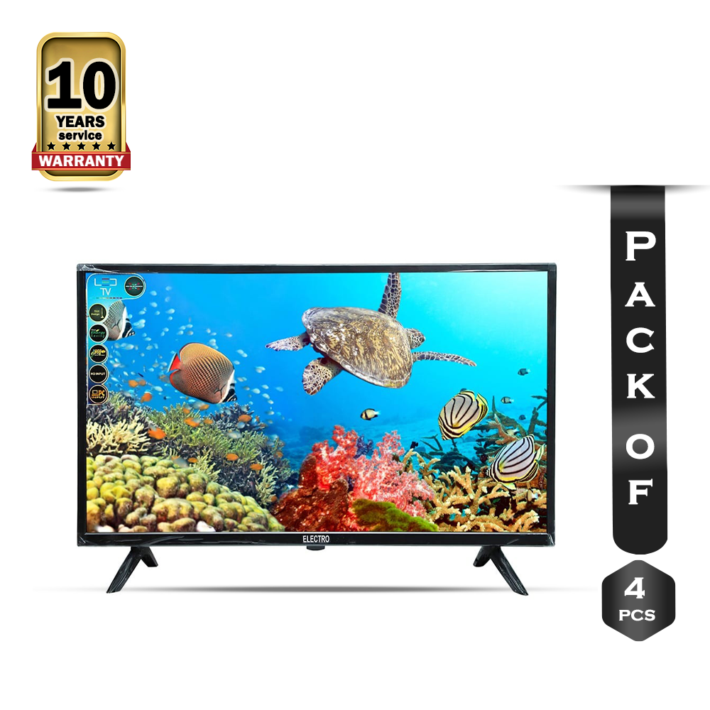 Pack Of 4pcs Electro 32LE1 4K Basic LED TV - 32 Inch - Black