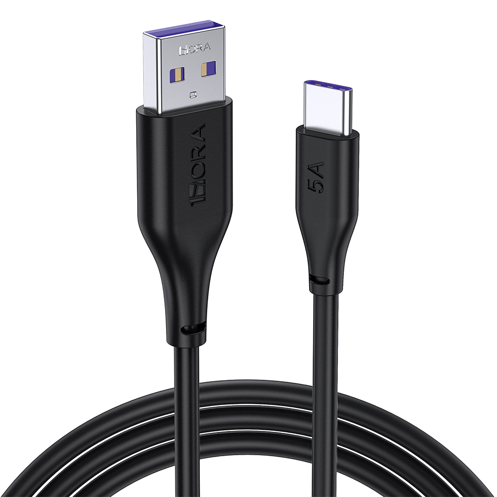 1Hora V8 Series Type-C to Type-C High-Density Braided Data Cable - 1M - Black - CAB268N