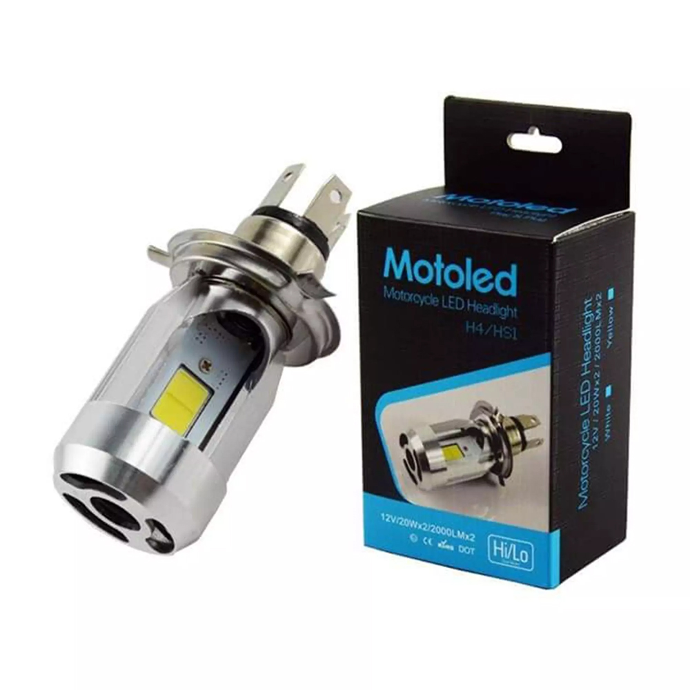 Motorcycle Headlight H4 LED Bulb For Bike - White