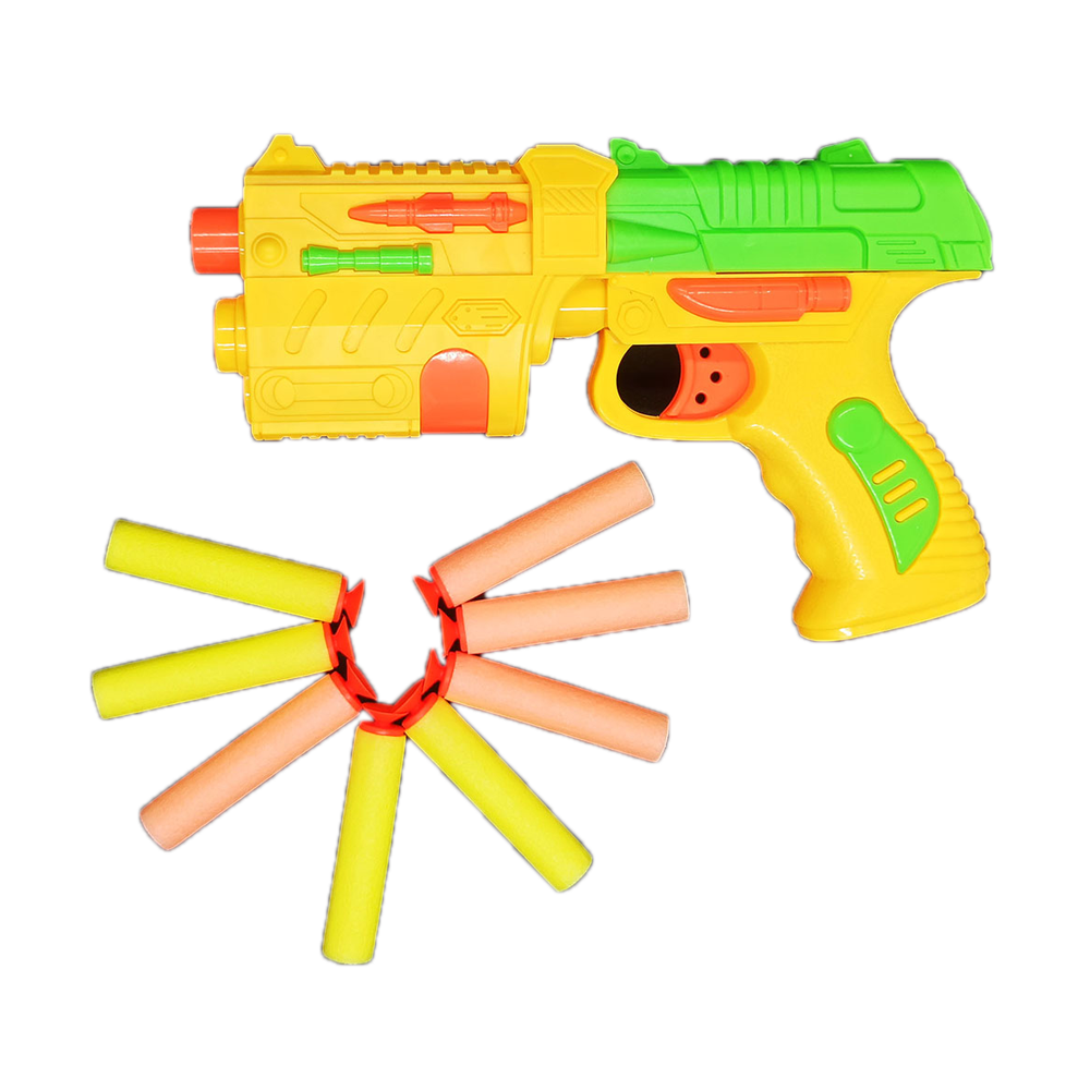 Plastic Soft Bullet Blaster Toy Gun With Suction Target Board - Multicolor - 175194975