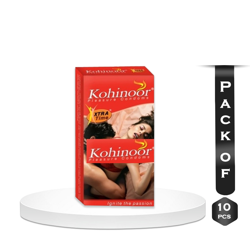 Pack of 10 Pieces Kohinoor Xtra Time Pleasure Condoms