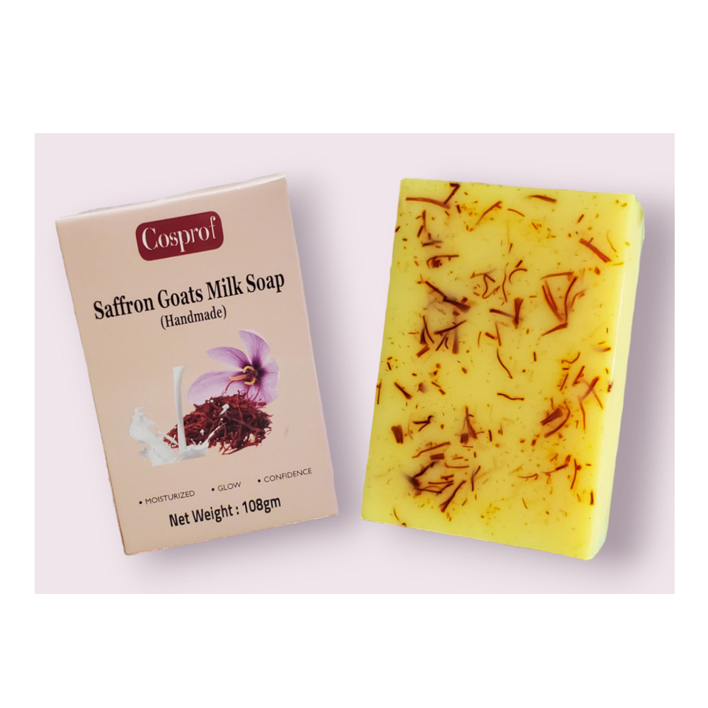 Cosprof Handmade Premium Saffron Goats Milk Soap - 108Gm