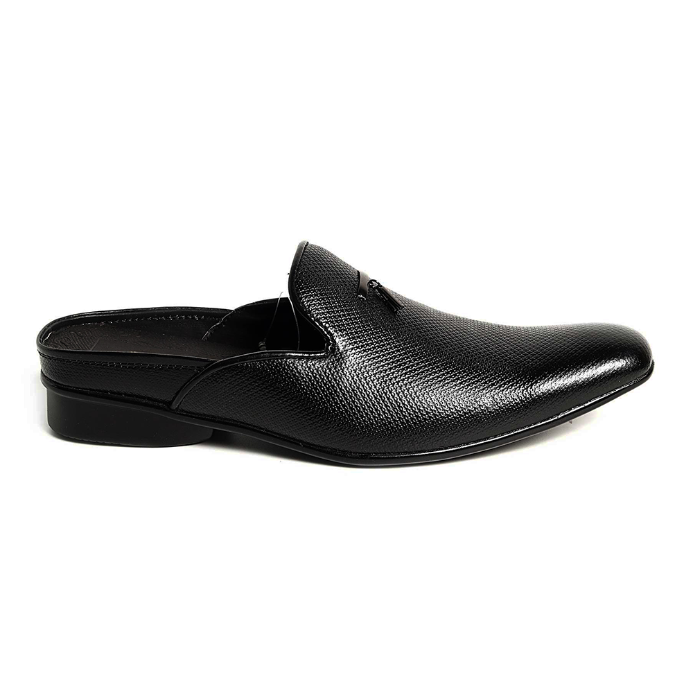 Zays Leather Premium Half Shoe For Men - Black - SF103