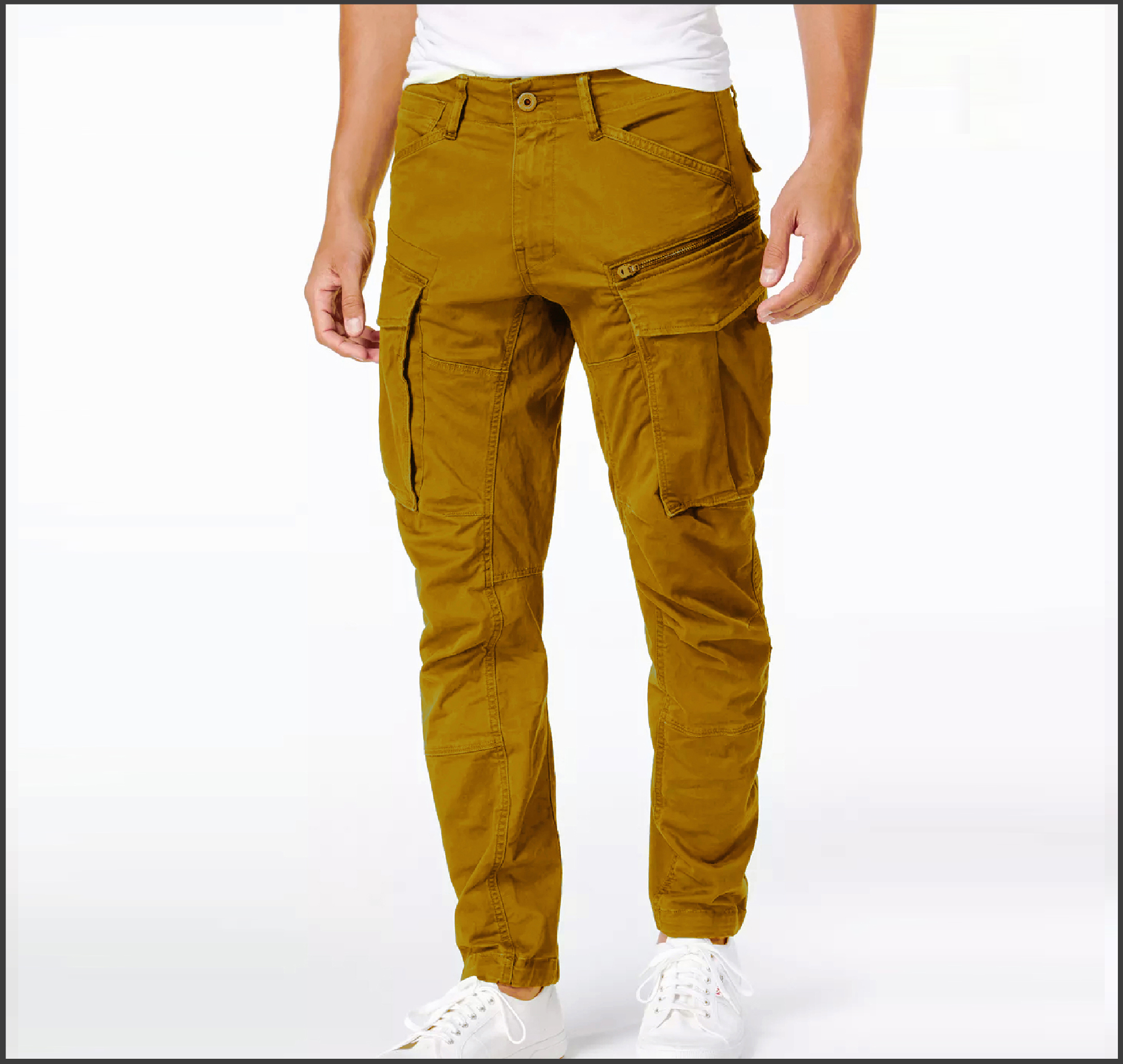 Cotton Cargo Mobile Pant For Men - Golden - NZ-17005