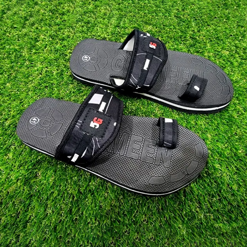 Denim Sandal for Men - Black and White - US