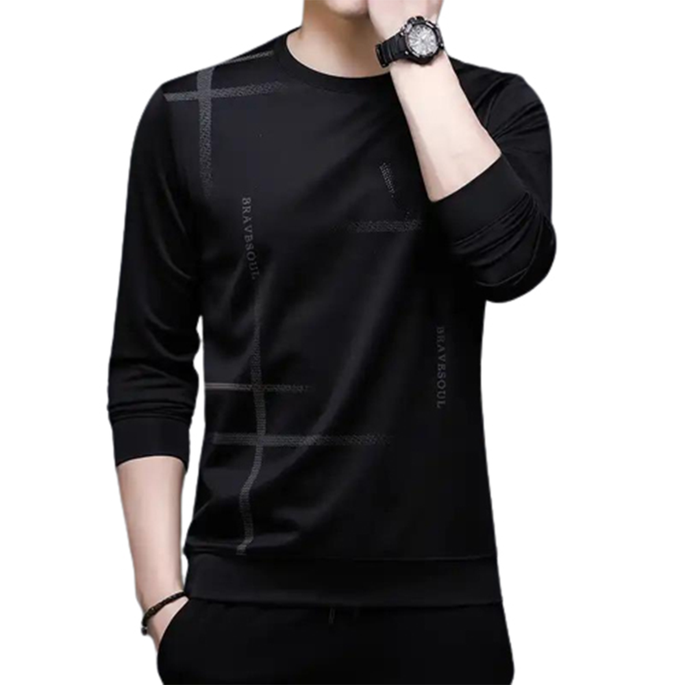 PP Jersey Winter Long Sleeve T-shirt For Men - Black - FT-06