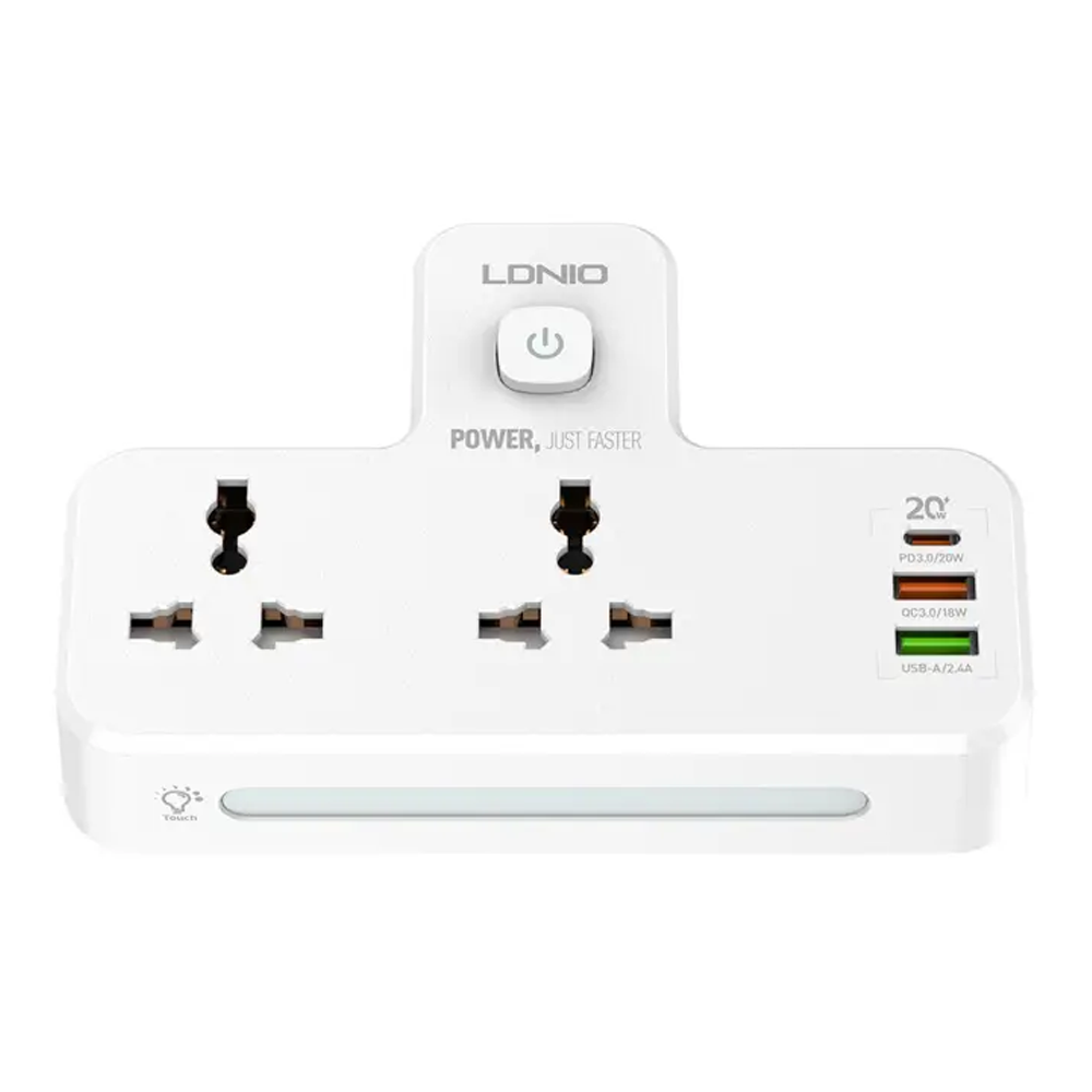 Ldnio SC2311 Extension Sockets USB Wall Plug 3 Power Adapter - 20W - White
