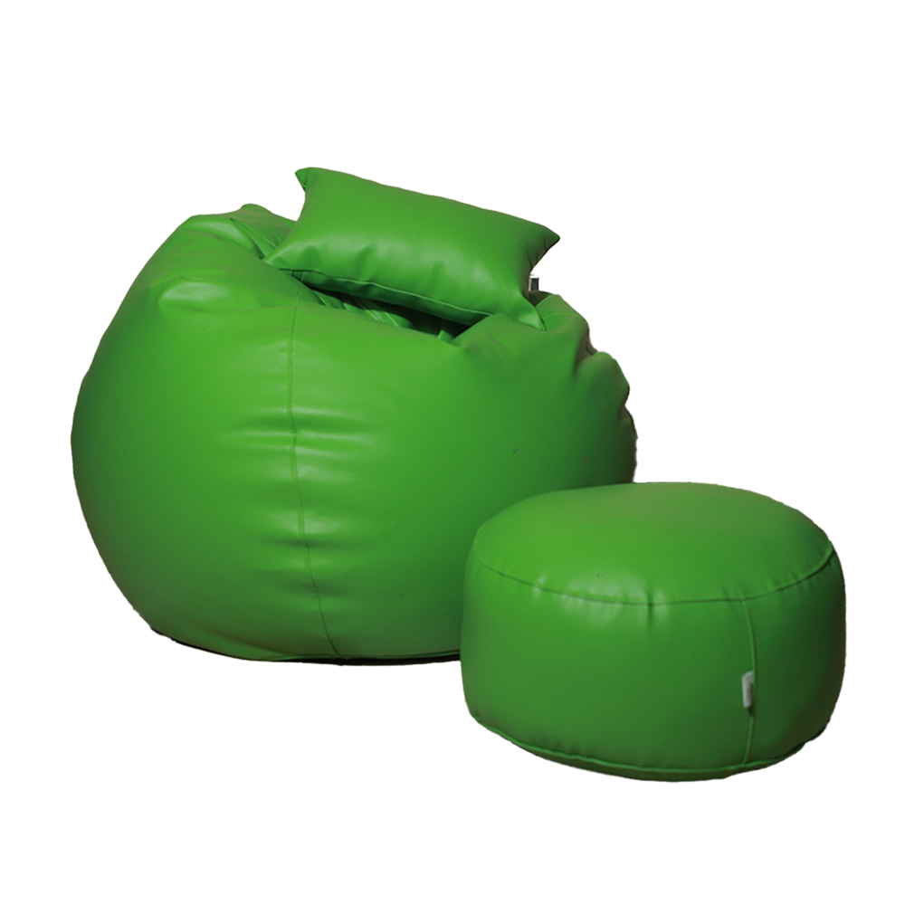 Leather Bean Bag - XL - Green - APML1GR