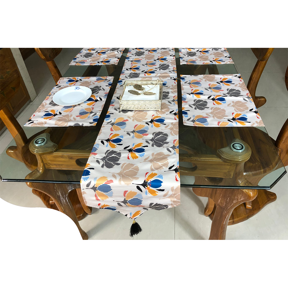 Digital Printed Table Runner - 8 Placemat - Multicolor - RNR06