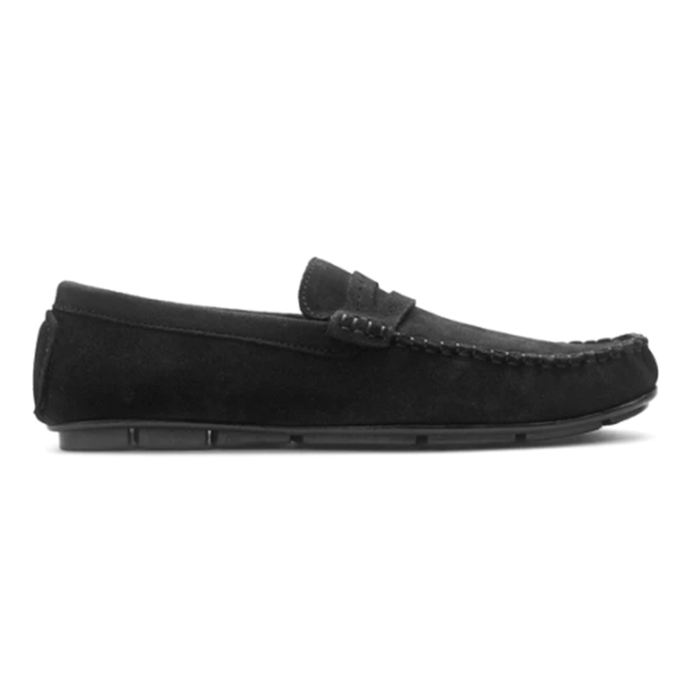 Suede Leather Loafer for Men - Black - RLL00003