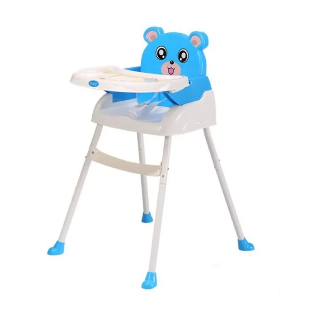 Portable High Chair Booster Seat Dinner Table For Baby - White and Blue