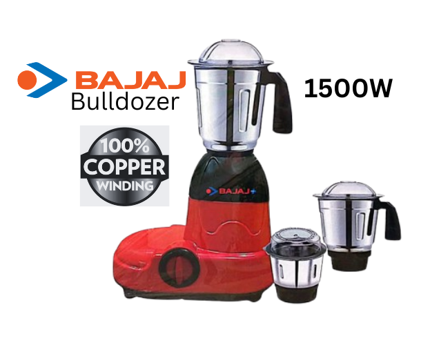 Bajaj Bulldozer 3 In 1 Mixer Grinder - 1400W - Green and Red