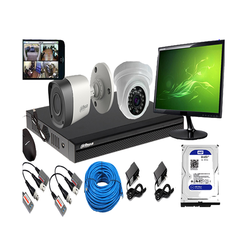 Dahua 2 MP CCTV Camera Package With All Accessories - PKG - 2M