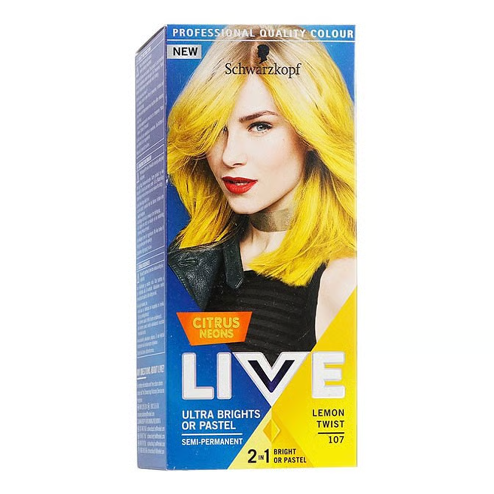 Schwarzkopf Live Ultra Brights Or Pastel Citrus Neons Semi Permanent Hair Colour - 107 Lemon Twist