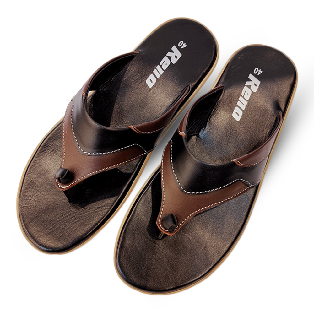 Leather Sandal for Men - Brown - RS7062