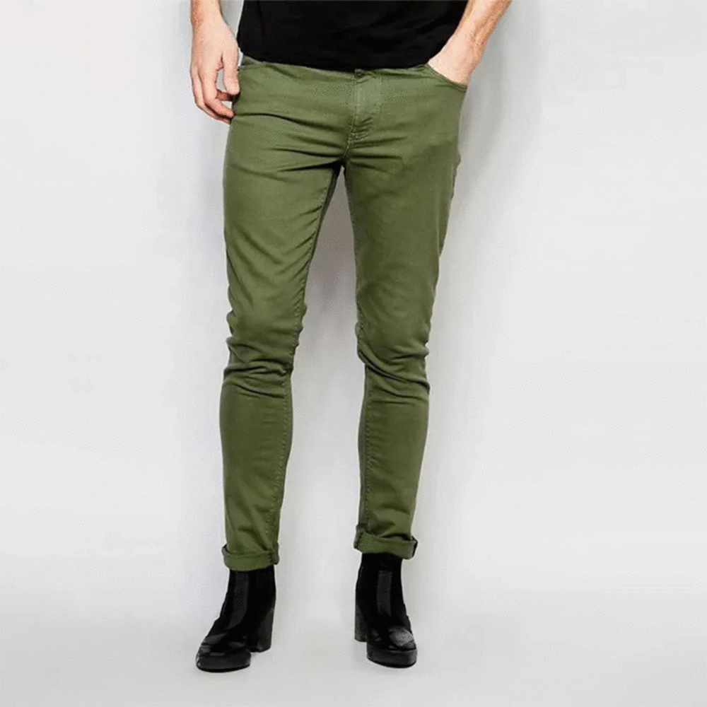 Cotton Chinos Gabardine Pant For Men - Light Olive - PGS027