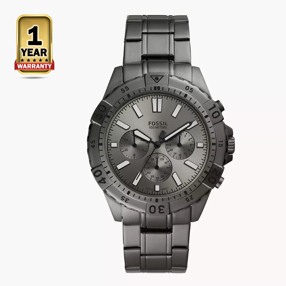 Fossil FS5621 Stainless Steel Quartz Wristwatch For Men - Smokey Ash