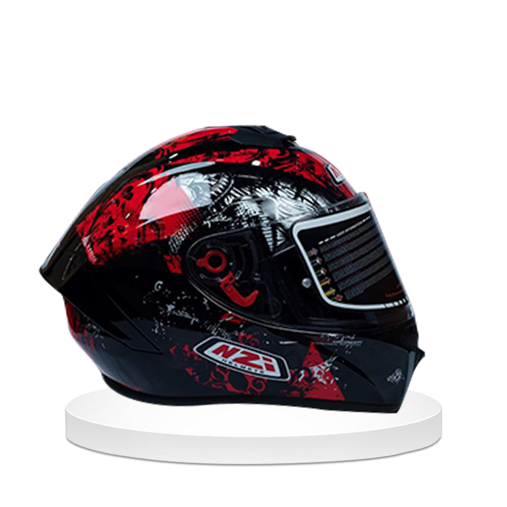 Trendy Jungle Full Face Helmet - Black & Red