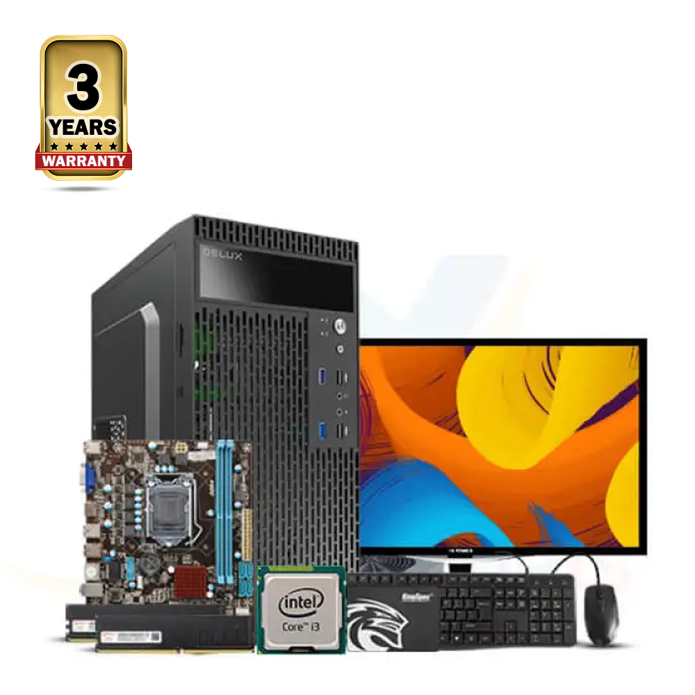 Intel Core i3 6th Generation -  8GB Ram -256GB SSD - 19 Inch HD Monitor - Windows 10 - Full Desktop Computer - Black - EVL-6011