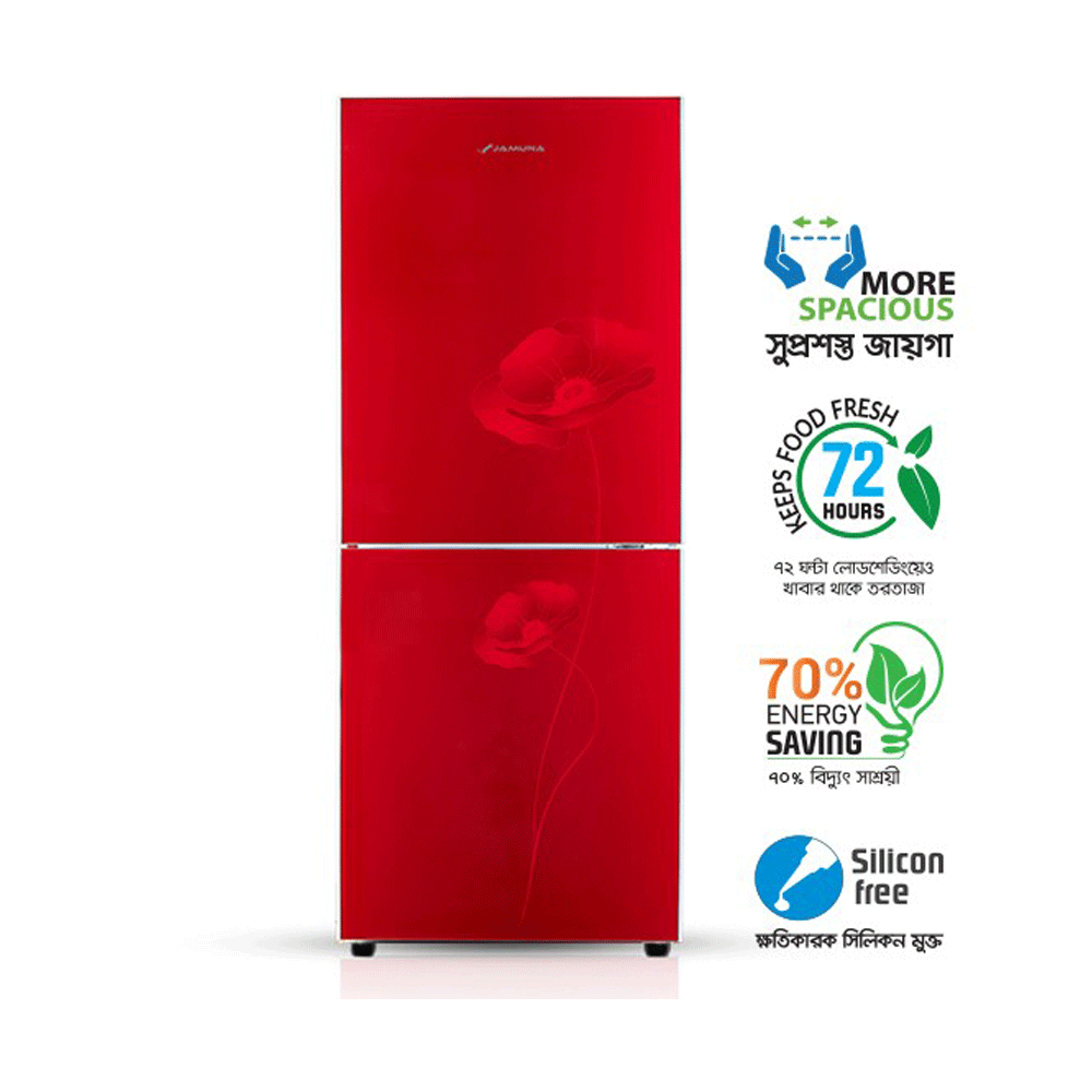 Jamuna JE -220L -CD Refrigerator - Red Water Lily - 220 Ltr