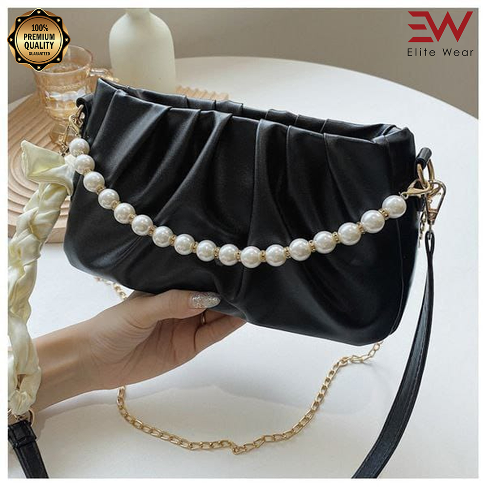 Artificial Leather Thai Stylish Hand Bag For Women - Black - P137 A