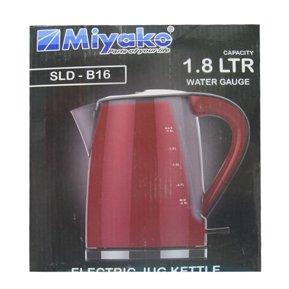 Miyako SLD-B16 Electric Kettle - 1.8 Ltr - Red