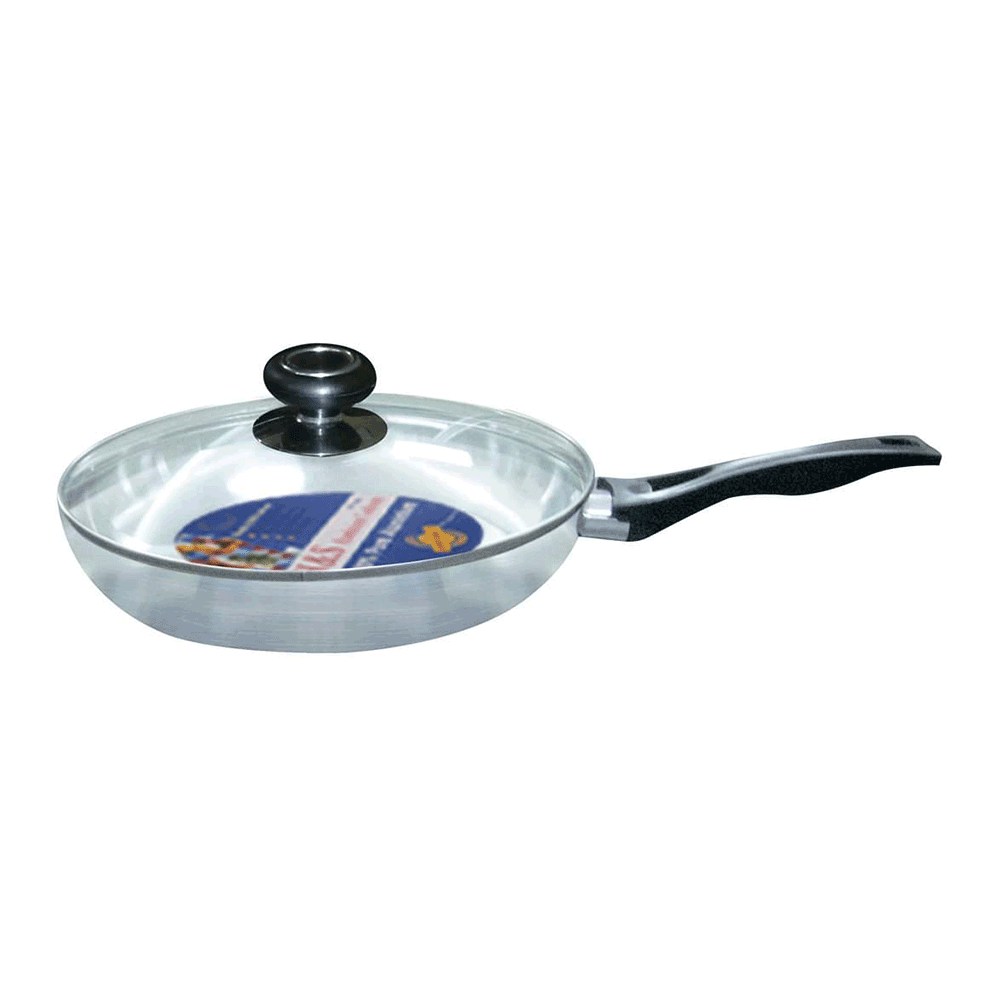 Hands Aluminum Fry Pan with Glass Lid 24cm - Silver