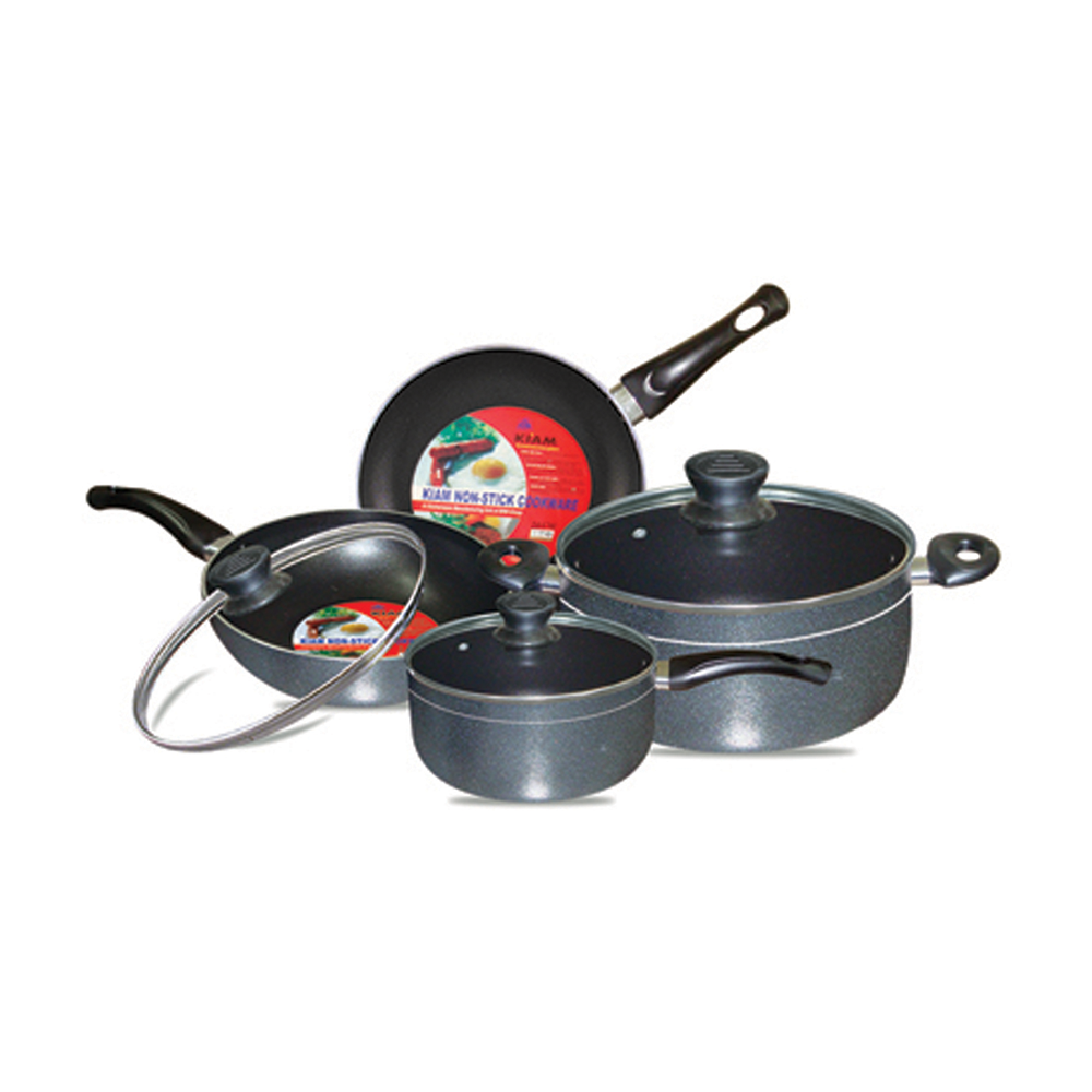 Kiam Non Stick 7 Pcs Cookware Set - Silver