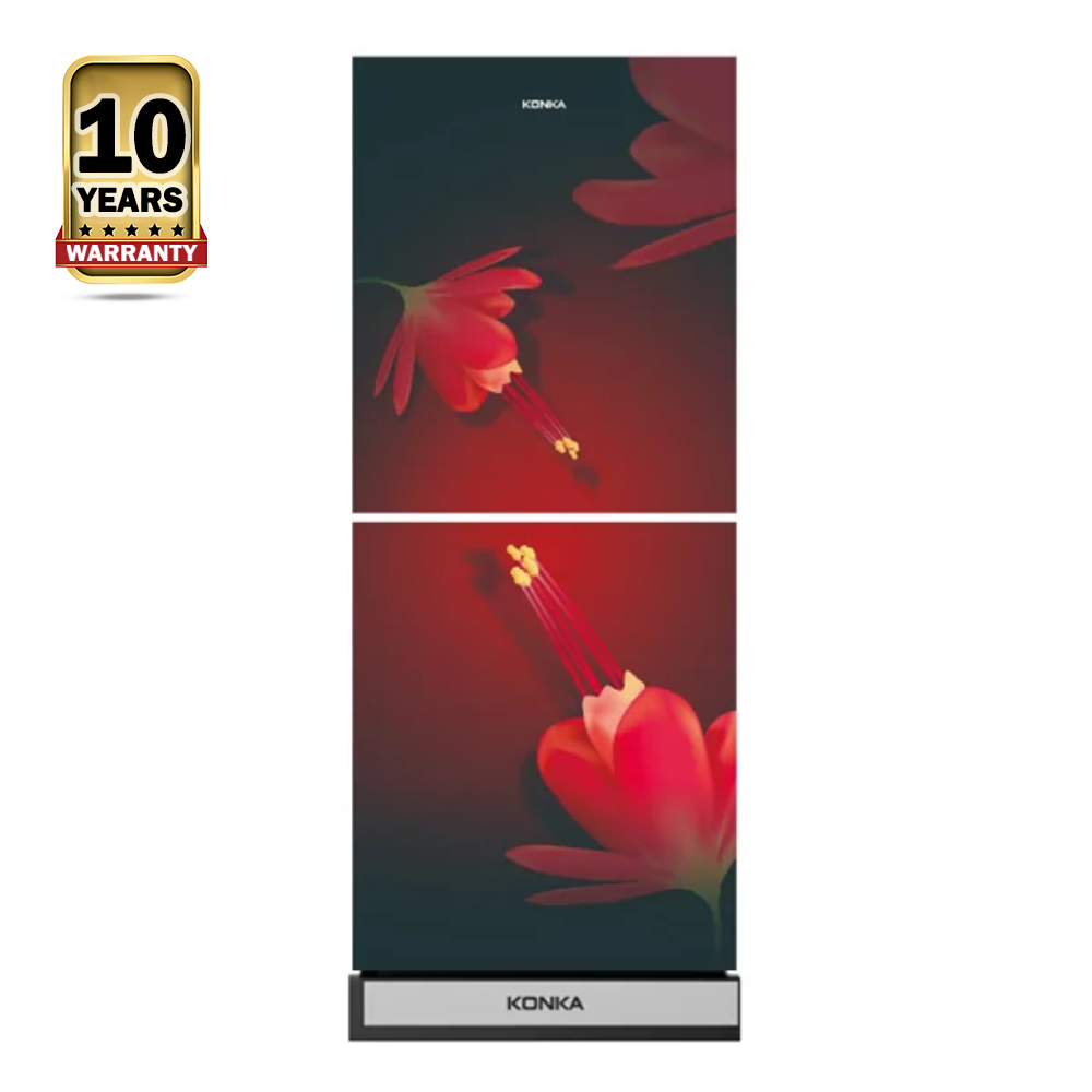 KONKA KRT-200GB-Red Epiphyllum Refrigerator - 200 Liter - Red Epiphyllum