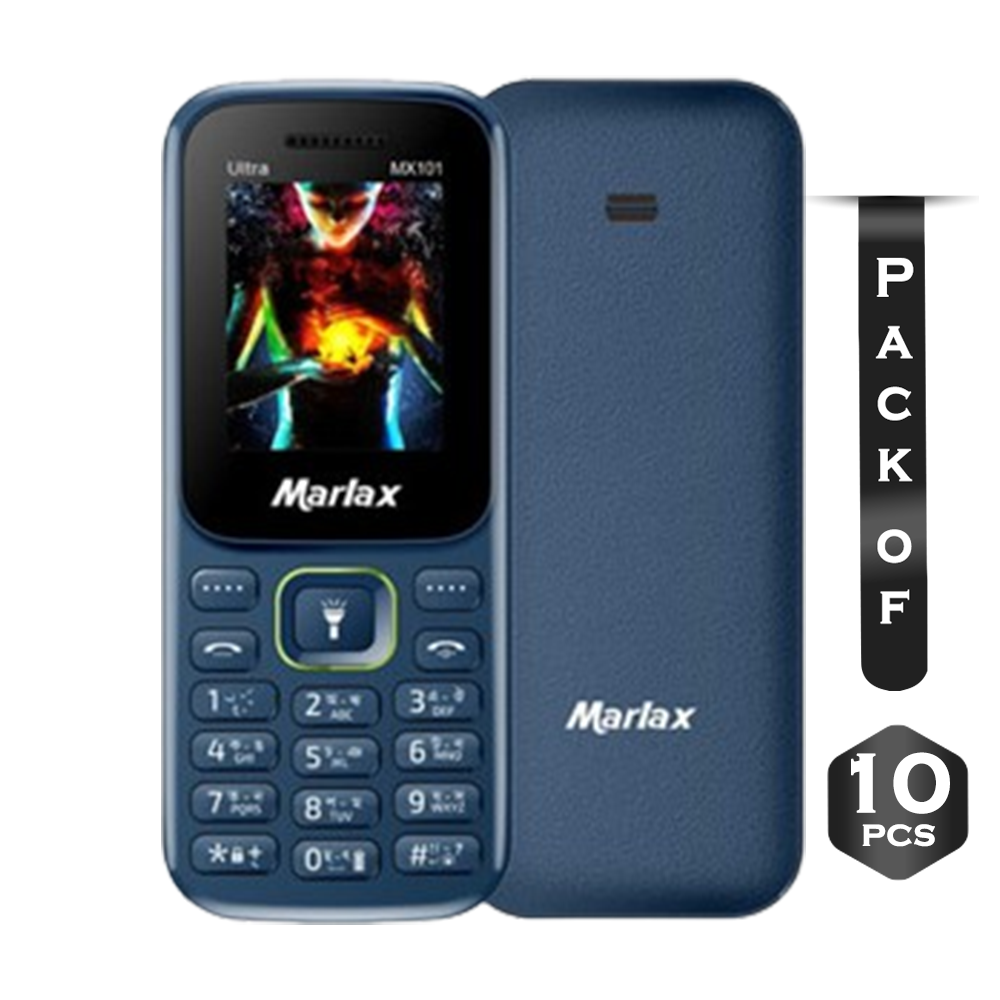 Pack of 10 Pcs Marlax MX 101 Ultra Dual Sim Feature Phone