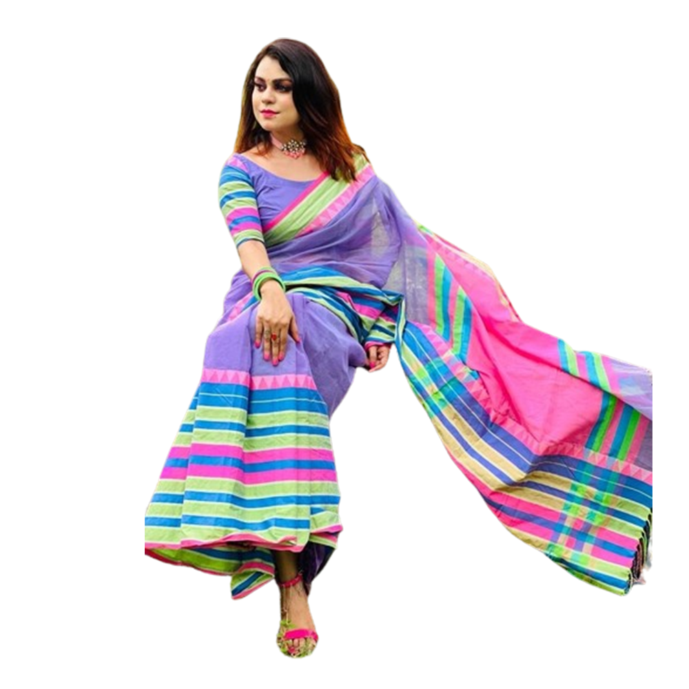 Half Silk Saree For Women - Multicolor - 2235