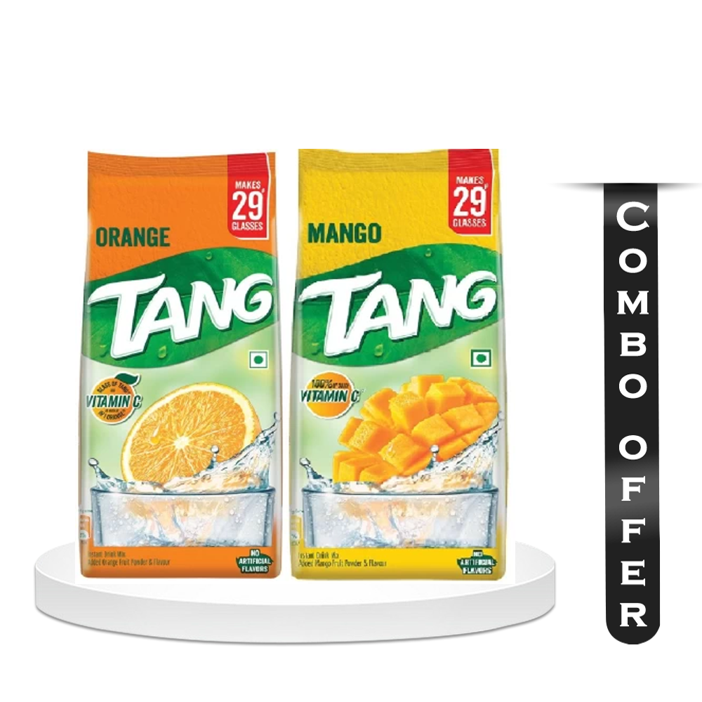 Combo of TANG Orange and Mango Instant Drink Mix Powder - 500gm*2