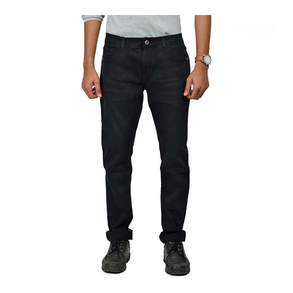 Cotton Semi Stretch Denim Jeans Pant For Men Deep Black NZ13012