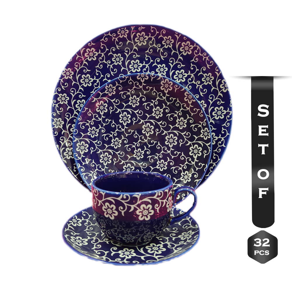 Set of 32 Pcs Ceramic Dinner Set - Multicolor
