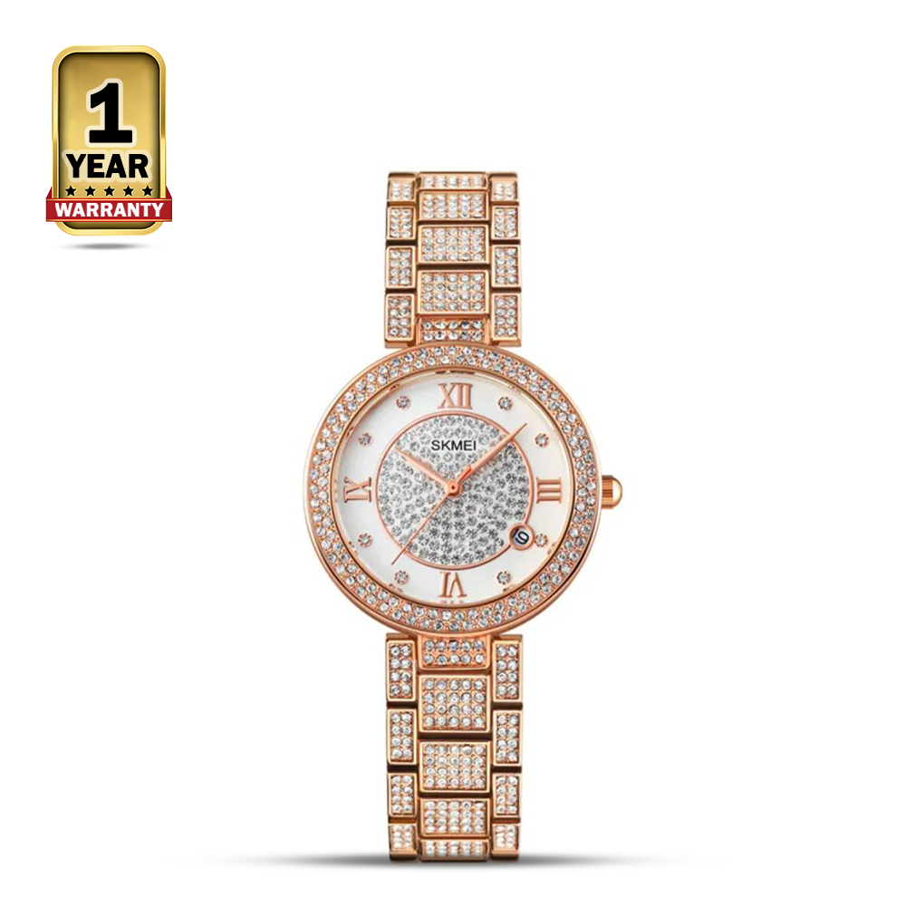 SKMEI 1739 Stainless Steel Analog Watch For Women - Rose Gold