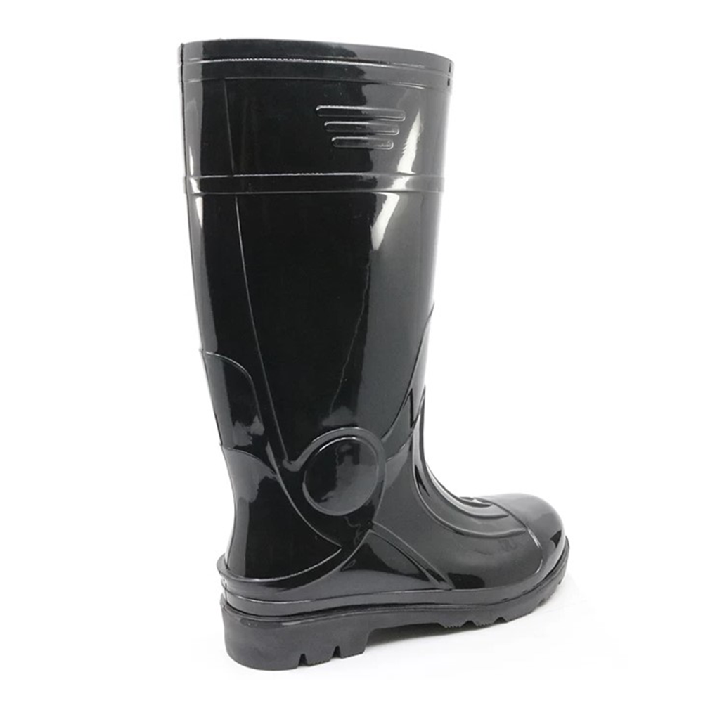 Glitter PVC Rain Boots For Work - Black - 107-3