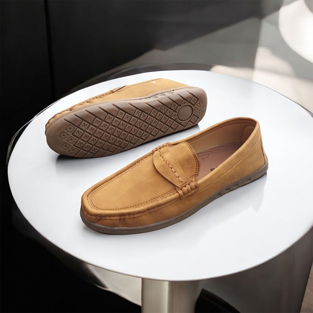PU Leather Loafer Shoes for Men - Coffee