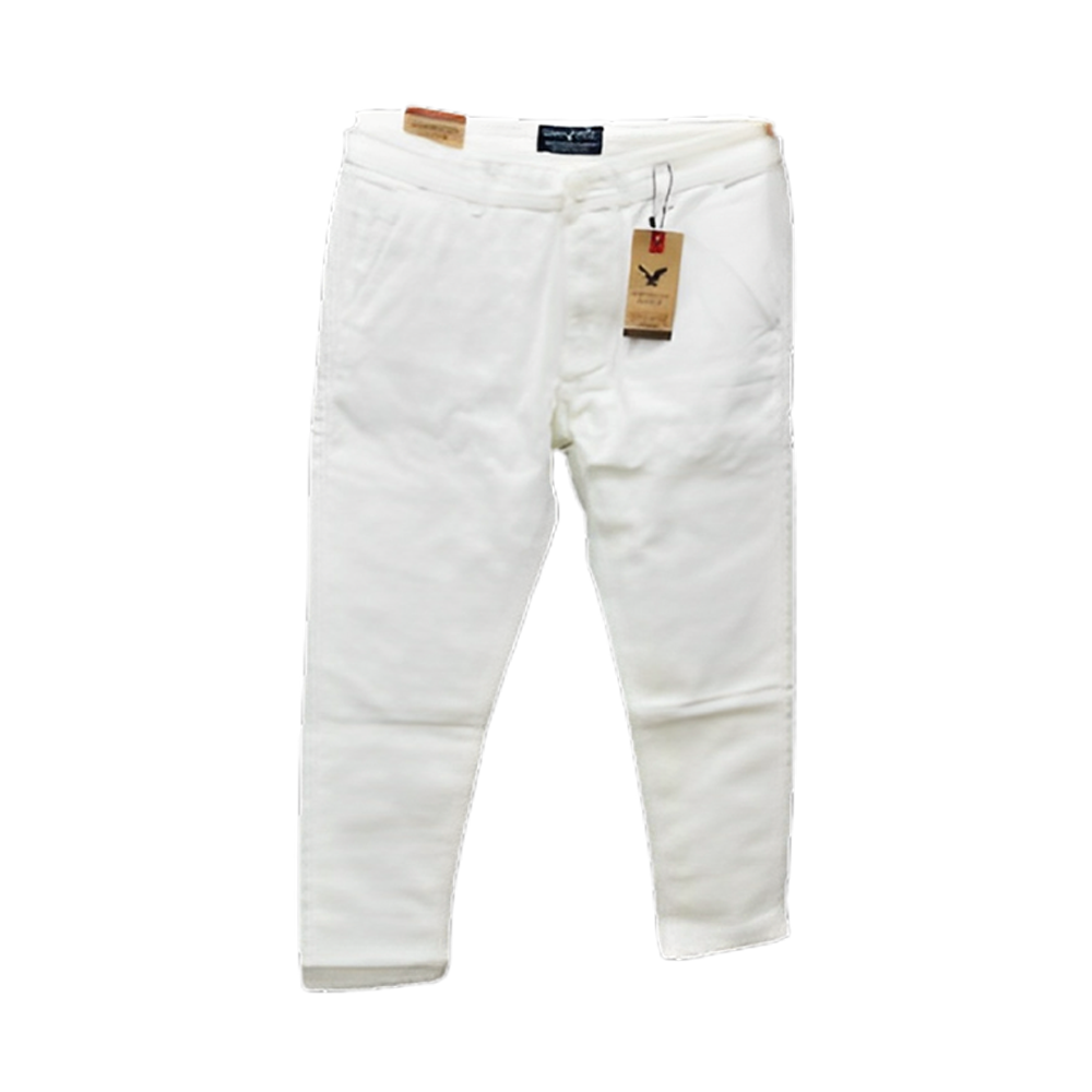 Cotton Chinos Gabardine Pant For Men - White