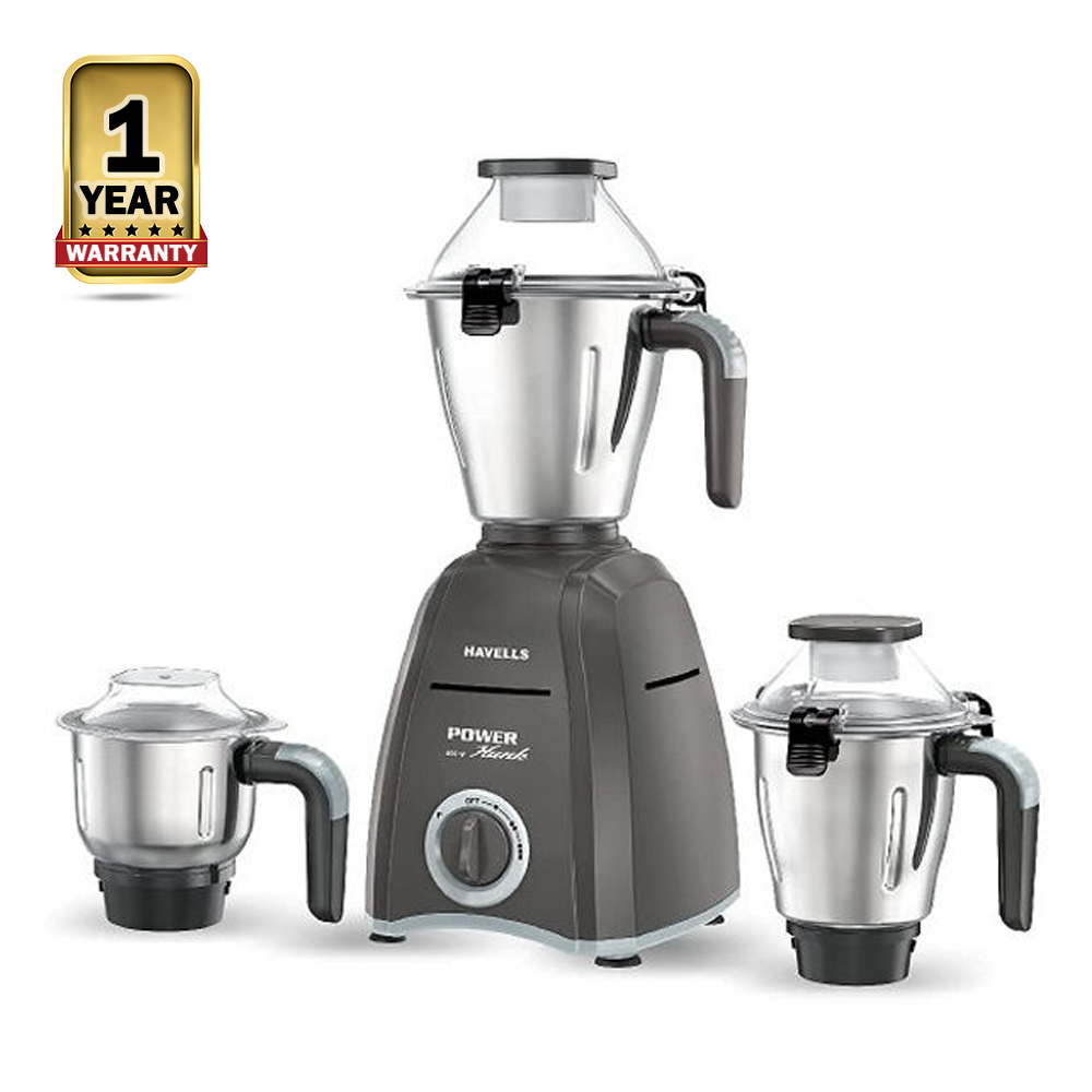 Havells Hunk 3 In 1 Mixer Grinder - 800W - Gray And Silver