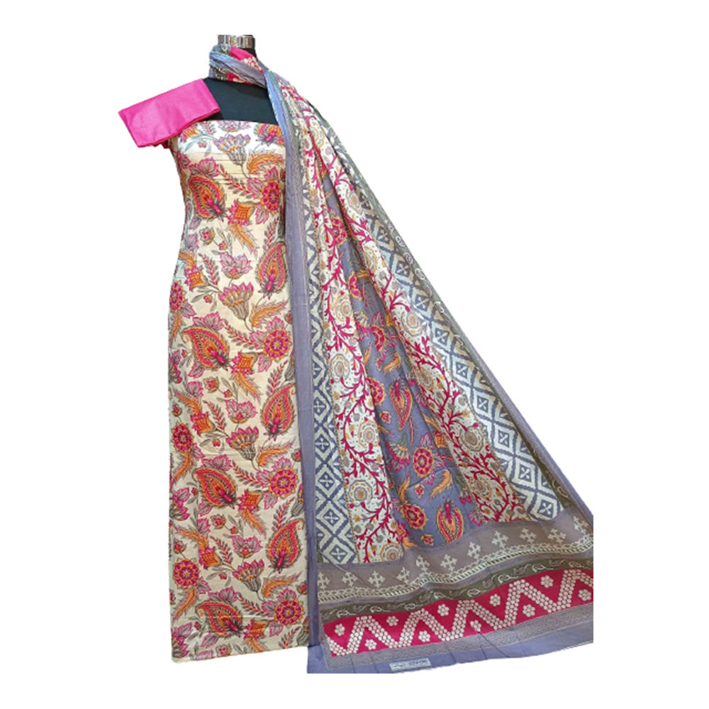 Unstitched Cotton Printed Salwar Kameez For Women - Multicolor - 3R-P37