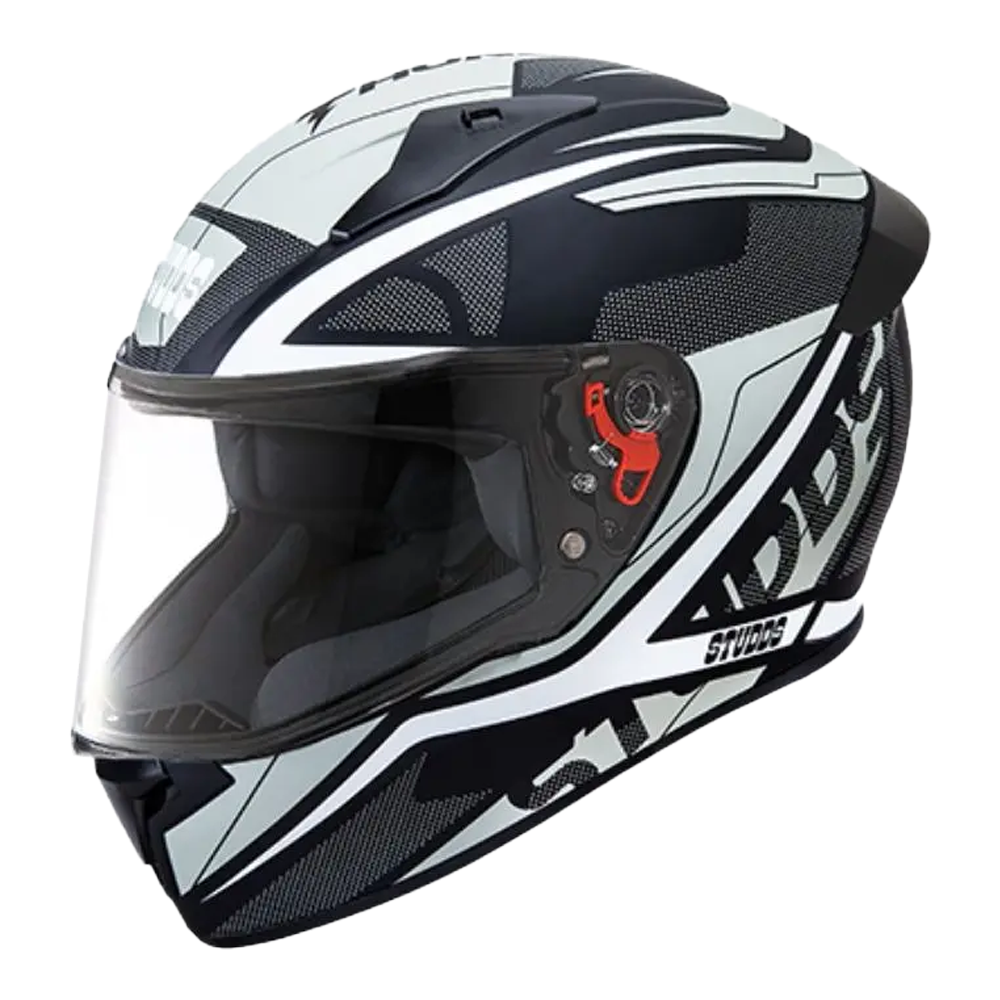 Studds Thunder D7 Full Face Bike Helmet - White and Black