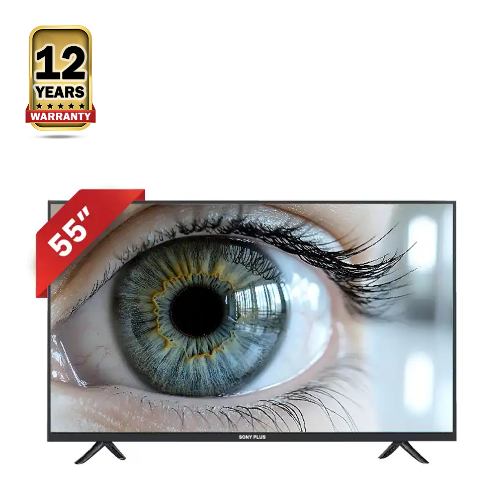 Sony Plus SP55SFVU Frameless Voice Control 4K UHD Smart Android QLED TV - 55 Inch