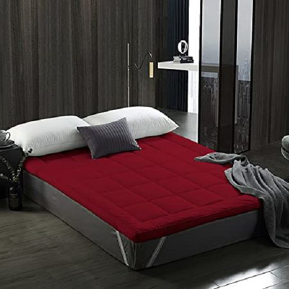 Cotton Breathable Mattress Topper - 4x7 Feet - Maroon - MTM57
