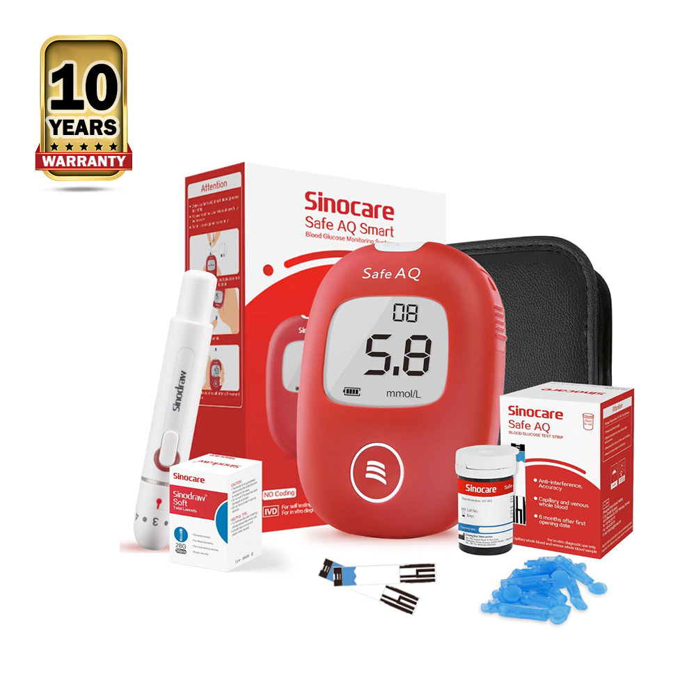 Sinocare Safe AQ Smart Smart Glucometer Blood Glucose - Suger Test Machine with 25 Pcs free strips