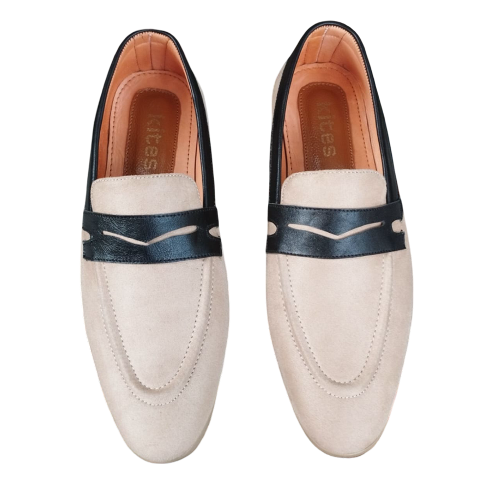 Kites X Series Premium Loafer - Beige with Black Strap - X101