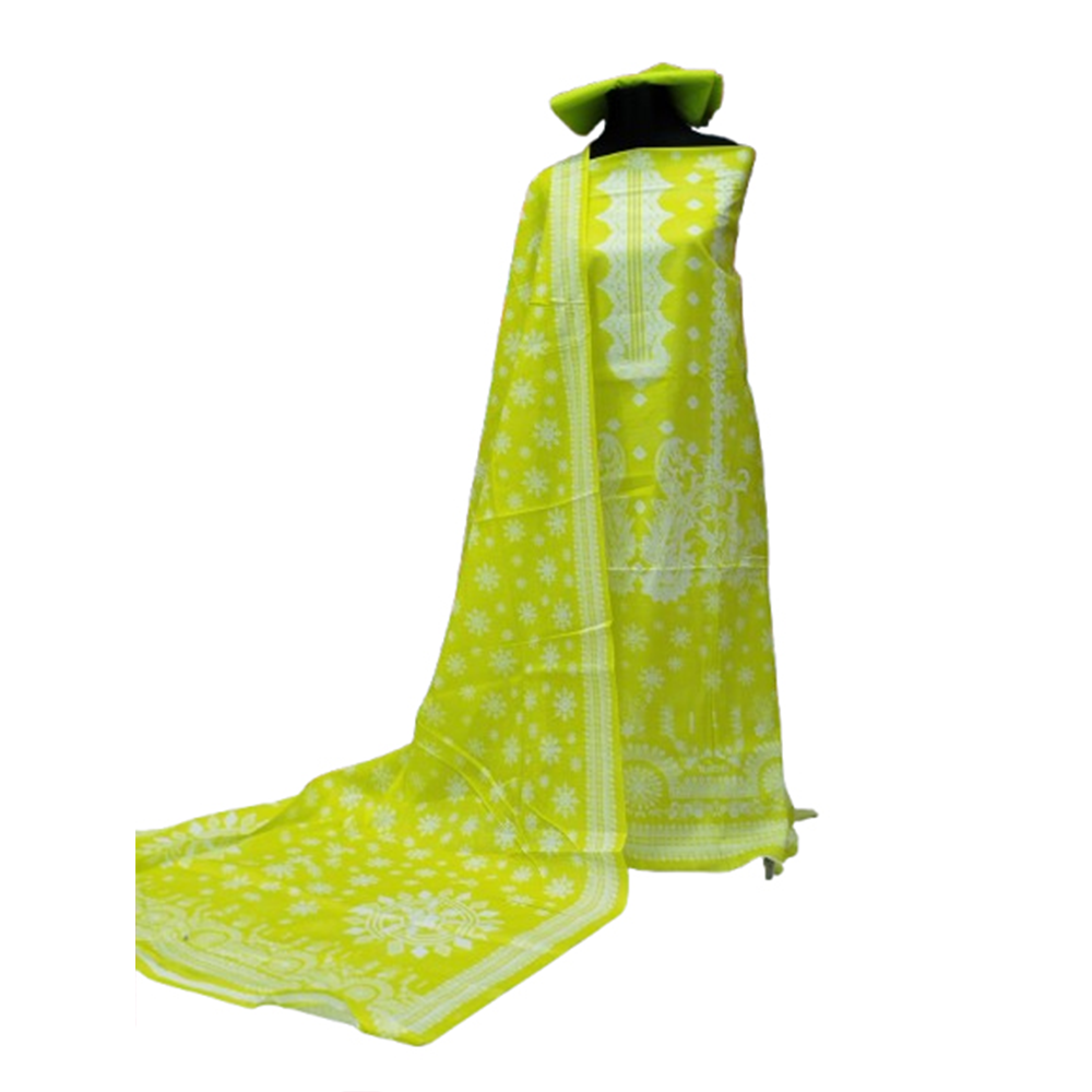 Unstitched Swiss Cotton Digital Printed Salwar Kameez For Women - Light Green - 3A-T24