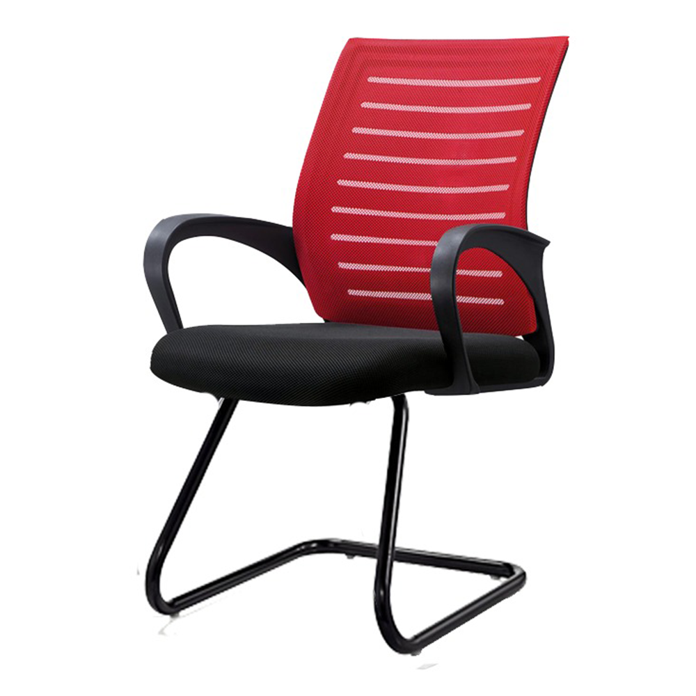 Nylon Adjustable Visitor Chair - Red And Black - CKC-105 - F 
