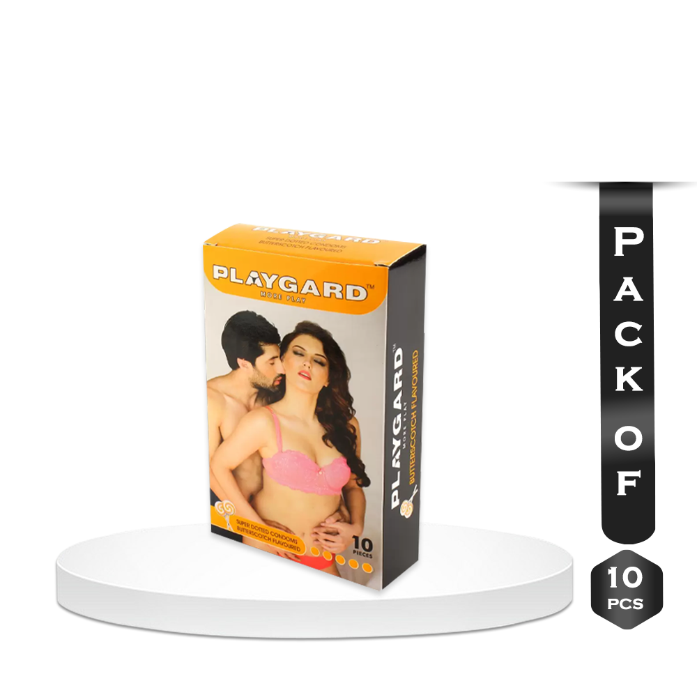 Pack of 10 Pieces Playgard Butterscotch More Play Super Dotted Condoms